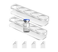 Support pour flacons de réfrigérateur - Porte-bouteilles peu encombrant en acrylique | 5 emplacements pour bouteilles de réfrigérateur en acrylique avec 4 adhésifs double face, étagère gain de place