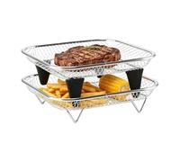 Support pour friteuse à air - Avec Grille À Pieds En Silicone | Lot de 2 paniers friteuse à air pour four,Pour cuisson grillade déshydratation préparation de repas bar maison appartement dortoir compt