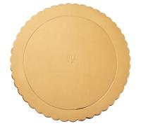 Support pour gâteau doré - Orion - Rond - 30 cm - Double face - Carton épais - Film protecteur - Résistant à l'humidité