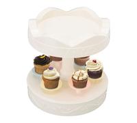 Support pour gâteaux - étagère d'exposition à double niveau, plate-forme pivotante pour gâteaux et desserts - pour bonbons, pain, chocolat, fête, anniversaire, mariage, bar, café, cuisine