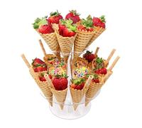 Support pour gaufres glacées - Double support en acrylique - Transparent - Pour sushis - Robuste - Présentoir de dessert, mariage, bonbons, buffet