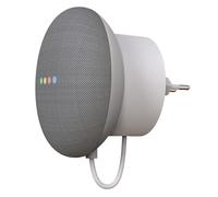 Support pour Google Nest Mini - Support mural - Compact - 2ème génération - Cache les câbles lâches (Blanc)