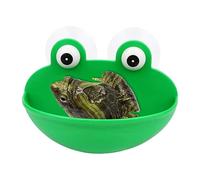Support pour grenouille - 12,5 cm ABS vert - Boîte à éponge murale amphibienne - Bol de forme mignonne - Accessoire habitat pour reptiles avec système de support à ventouse - Utilisation du réservoir