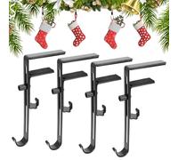 Support pour guirlande et chaussettes de Noël, Support pour Bas de Noël Décoratif de Cheminée, Crochets Métalliques Décoratifs pour Salon Cuisine Chambre Fêtes