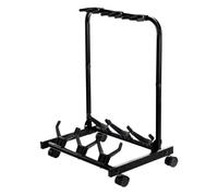 Rocktile Support guitares 3 places pliable avec roulettes pour classique, acoustique et E-guitare