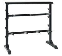 Support pour haltères - vidaXL - Noir - 99x45x95,5 cm - Acier peint par poudre - 7 porte-haltères - 8 crochets