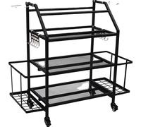 Support pour haltères, rangement à 3 niveaux, construction en acier, couleur noire, étagère de stockage