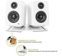 Support pour Haut-Parleur de Bureau Support Audio en MéTal pour Haut-Parleur Actif Kanto'S YU4 et Haut-Parleur de Taille Similaire, Noir