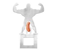 Support pour hot-dog, support musclé humain, support en acier inoxydable avec design amusant, accessoire de barbecue avec matériau robuste, collection de cuisine en plein air, jardin, cour, camping