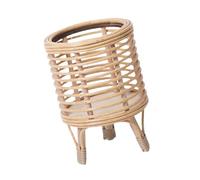 Support pour Jardinière, Panier, Porte-Pot Tressé avec Pieds, Structure en Bois, Porte-Fleurs, Récipient pour Plantes, Fonction Décorative, 20cmx28.5cm