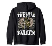 Support pour Le Drapeau à Genoux pour Les Forces armées Tomb Sweat à Capuche