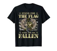 Support pour Le Drapeau à Genoux pour Les Forces armées Tomb T-Shirt