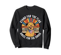 Support pour Le Drapeau rétro Patriot Dog Ride Sweatshirt