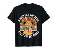 Support pour Le Drapeau rétro Patriot Dog Ride T-Shirt