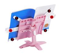 Support pour livre de lecture, hauteur et angle réglables (Rose) | Support de livre de recettes de support de support d'ordinateur portable pliant avec des clips de page pour tablette magazine