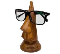 Support pour lunettes en forme de nez en bois sculpté