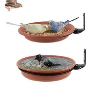 Support Pour Mangeoire À Oiseaux - Fer PC 20x2cm 17x2cm | Station D'alimentation | Bol De Bain | Perchoir D'alimentation Pour Oiseaux En Plein Air, Support De Bain D'eau, Accessoire D'observation De L