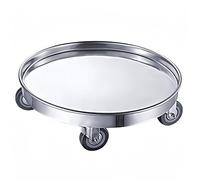 Support pour marmite en acier inoxydable, chariot rond en acier inoxydable, plateau à roulettes pour soucoupe de jardinière, base mobile pour bouteille de gaz, support pour palette de plantes (coule