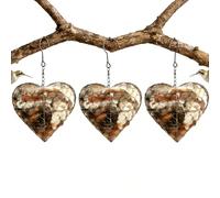 Support pour matériaux de Nidification, Nid d'oiseau en Forme de cœur Fait Main, Abri d'hiver pour Oiseaux Sauvages, Nichoirs pour colibris, Cadeaux pour Le Jardin, Décoration extérieure(3pcs)