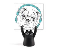 Support pour mémo de chien et chat noir avec sons de vitalité