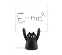 Support pour mémo, formule de calcul, sciences physiques, relativité et dessin animé, motif chat noir