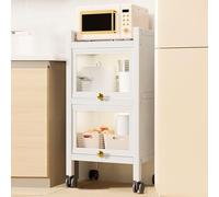 Support pour micro-ondes à 3/4/5 niveaux et étagère de boulanger de cuisine avec porte rabattable, buffet polyvalent pour épices, plats, casseroles et poêles, solution de rangement (40 cm)
