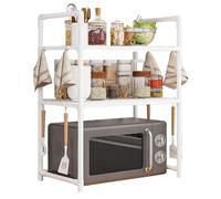 Support pour micro-ondes - Étagère de boulangerie de cuisine | Support de comptoir pour micro-ondes | Étagères de cuisine | Étagère de rangement utilitaire réglable et robuste avec crochets pour
