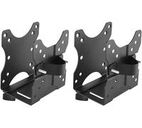 Support pour Mini-PC (Intel NUC,Mac Mini etc.) jusqu'à 5 kg,Montage sur Pied d'écran ou VESA,Largeur Variable,Acier,Noir,IB-MSA102-VM (Lot de 2)