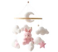 Support pour mobile de berceau mobile pour berceau de bébé carillon éolien en feutre lapin et nuage adorables jouets bébé pour la décoration du plafond la chambre