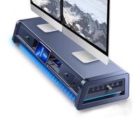 Support pour Moniteur avec Ports USB, Rehausseur pour Ordinateur De Bureau, avec Station d'accueil : USB-A, USB-C, USB 3.0, Recharge sans Fil 15 W, Tiroir De Rangement