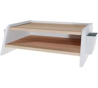 Support pour moniteur LEVIRA 50x18 cm - Base élévatrice ergonomique pour écran, ordinateur portable ou imprimante, design compact et résistant pour bureau