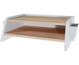 Support pour moniteur LEVIRA 50x18 cm - Base élévatrice ergonomique pour écran, ordinateur portable ou imprimante, design compact et résistant pour bureau