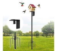 Support pour nichoir à oiseaux avec 5 dents externes, longueur 180 cm, réglable pour mangeoire, universel et ensemble pour station météo