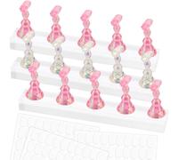 Support pour ongles à presser, support à ongles pour peinture des ongles, support magnétique amélioré en acrylique solide, 3 supports à ongles avec ruban adhésif double face, outils de nail art
