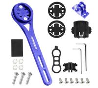 Support pour ordinateur de vélo intégré, en alliage d'aluminium, compatible avec Cateye, Garmin, Bryton, GoPro, pour caméras d'action et lumière, bleu