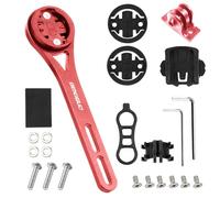 Support pour ordinateur de vélo intégré, en alliage d'aluminium, compatible avec Cateye, Garmin, Bryton, GoPro, pour caméras d'action et lumière, rouge