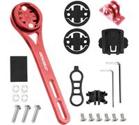Support pour ordinateur de vélo intégré,en alliage d'aluminium,compatible avec Cateye,Garmin,Bryton,GoPro,pour caméras d'action et lumière,rouge