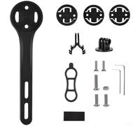 Support pour ordinateur de vélo pour Garmin Bryton avec accessoires complets dont 3 adaptateurs de base et éclairage réglable à 180 degrés (noir)