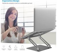 Support Pour Ordinateur Oortable, Support De Refroidissement À Sable Multi-Angle, Compatible Avec Macbook Pro/Air Et Ordinateurs Portables (10-17 Pouces)(Gris)