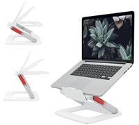 Support Pour Ordinateur Portable 13"" À 15"" Avec Hauteur & Angle Réglables Et 6 Pré-Réglages, Format Compact, 63% Plastique Recyclé & 100% Recyclable, Gamme Ergo, Coloris Blanc (6[ORD621320]