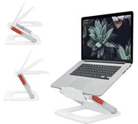 Support pour Ordinateur Portable 13"" à 15"" avec Hauteur & Angle Réglables et 6 Pré-réglages, Format Compact, 63% Plastique Recyclé & 100% Recyclable, Gamme Ergo, Coloris Blanc (64240001)