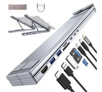 Support pour ordinateur portable - 8 en 1 USB-C - Rehausseur pliable pour ordinateur portable - Port de ventilation et de refroidissement 4K-HDMI - Support pour ordinateur portable pour bureau