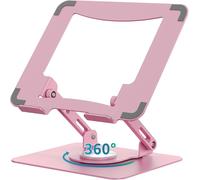 Support Pour Ordinateur Portable Avec Base Rotative À 360°, Rehausseur Ergonomique Pour Bureau, Hauteur Réglable Multi-Angle, Support Pliable, Support En Métal Stable De 10 À 15,6""[POU6264267]
