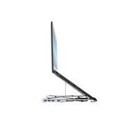 Targus Support pour PC portable AWU100205GL, Hub USB‑A 4 ports, aluminium, 10–15,6" Argent