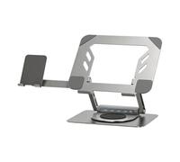 Support pour ordinateur portable avec extension USB en façade | Avec support Phonw, base rotative, cadre pliable et configuration du flux de travail d'écran divisé