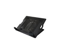 - Support pour ordinateur portable - avec ventilateur de refroidissement, concentrateur USB 2,0 à 2 ports - 12" - 17" - 125 mm - noir