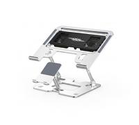 Support pour ordinateur portable avec ventilateur support de refroidissement pour ordinateur portable avec ventilateur refroidisseur à semi-conducteur 2 en 1 et téléphone RVB réglable argent (11