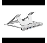 Support pour ordinateur portable Conceptronic DONN35S aluminium argent USB-C 3.2 Gen 1 5Gbps 100W avec câble USB-C