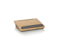 hjh OFFICE Support d'ordinateur Portable COMFILAP III Bambou Coussin pour Ordinateur Portable réglable en 4 Positions, appareils jusqu'à 21 Pouces, Gris