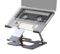 Support pour ordinateur portable de bureau, avec 5 hauteurs réglables, support réfrigérant pour ordinateur portable et téléphone portable, base réfrigérante pour tablette, pour bureau, chambre, maison